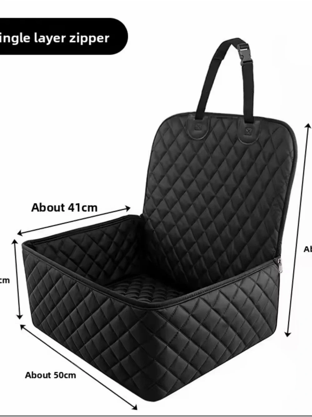Dog Car Seat Waterproof Resistant for Pet Travel + Belt Black Universal